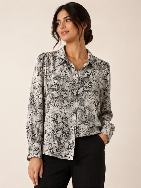 Calvin Klein Tops - NWT Calvin Klein Snakeskin Print Button Front Blouse XL